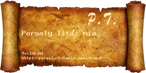 Persely Titánia névjegykártya